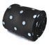 black tie with light blue polka dots